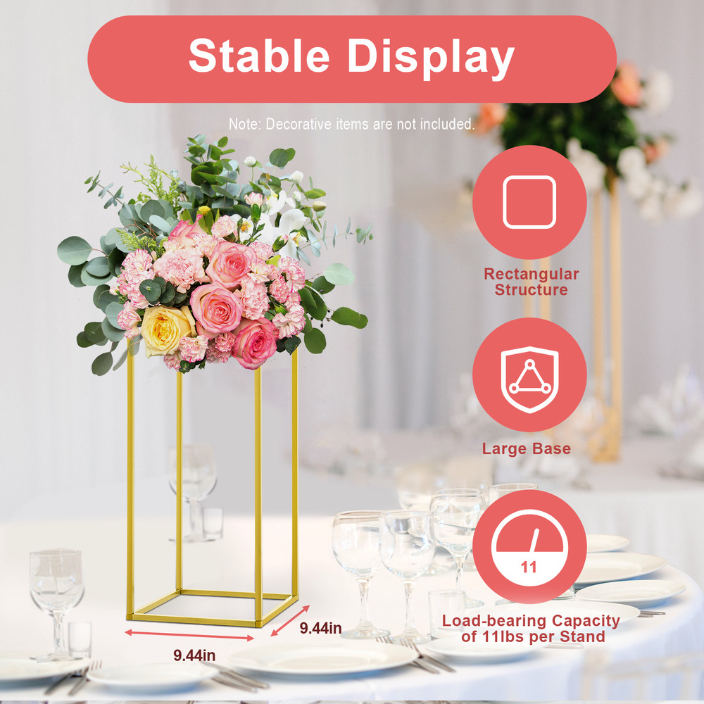 10*Flower Stands Rectangular Metal Floral Display Frame Wedding Backdrop Stand
