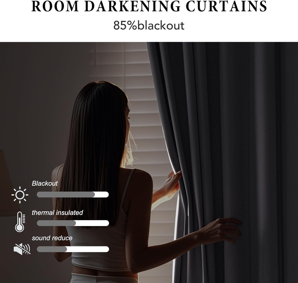 Room Divider Curtains with Flexible Ceiling Track Wall Mount&Ceiling Mount, Blac