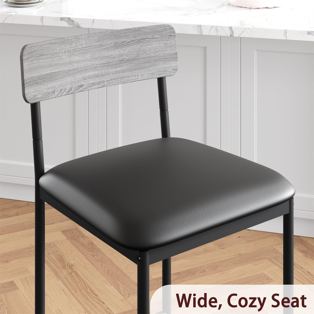 🍎Dining Table Set for 2 Kitchen Table with 2 Upholstered Bar Chairs 3 Storage