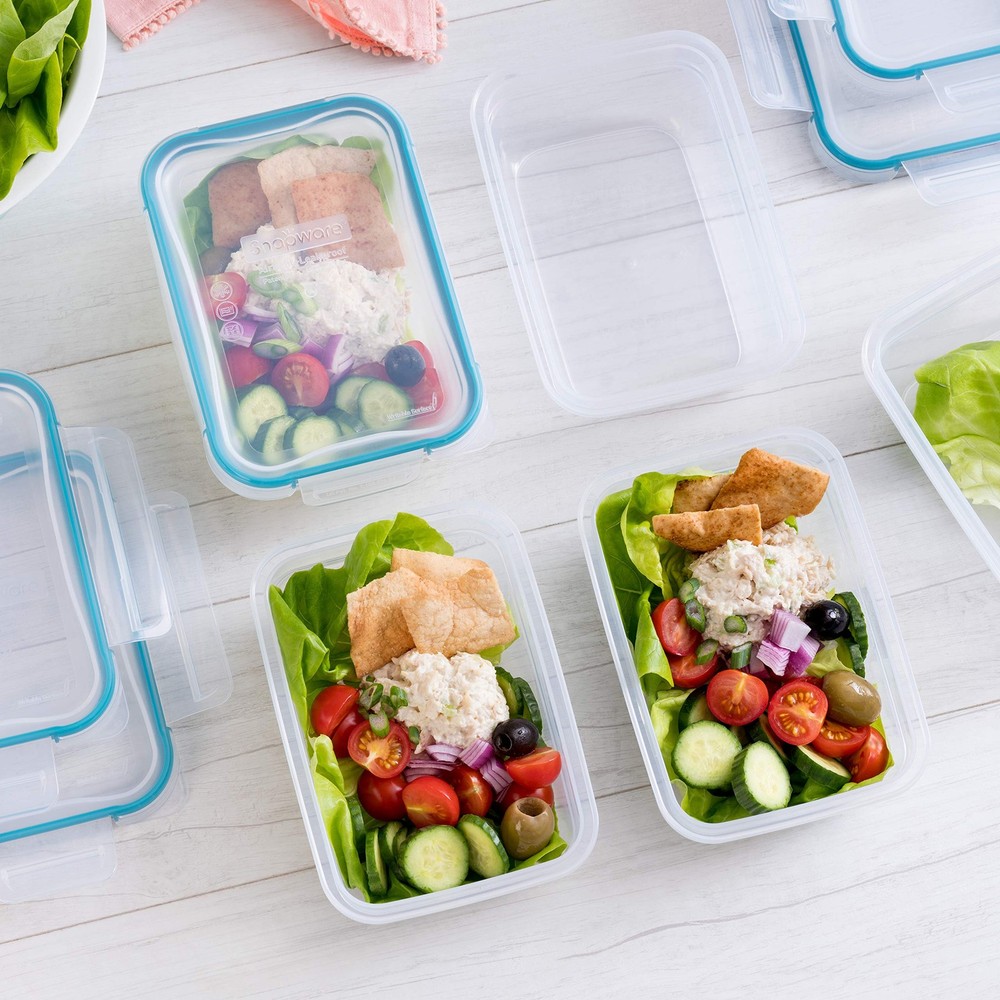 Snapware Plastic Total Solution 5-Pack (3-Cup) Food Storage 10 PC Set, WHITE
