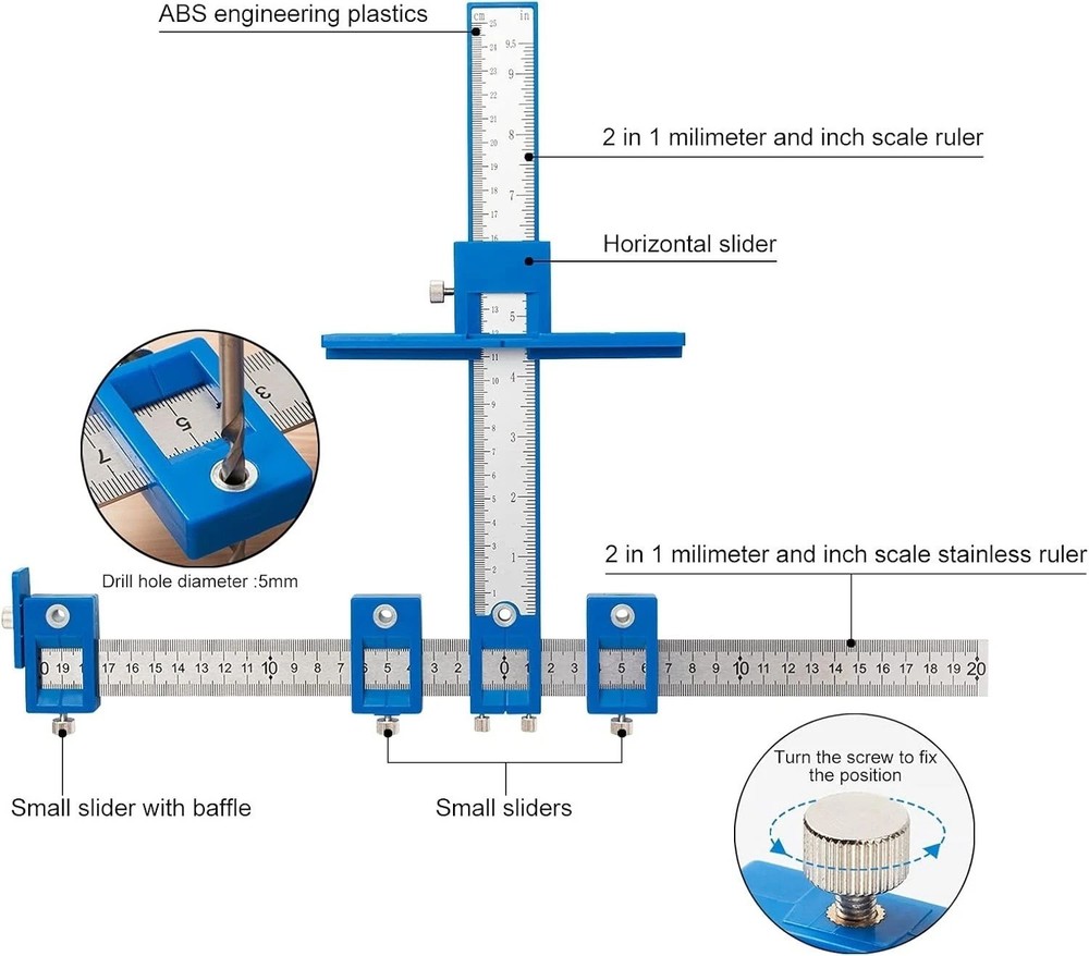 Versatile Cabinet Template Tool - Efficient Guide for Handles & Pulls Placement