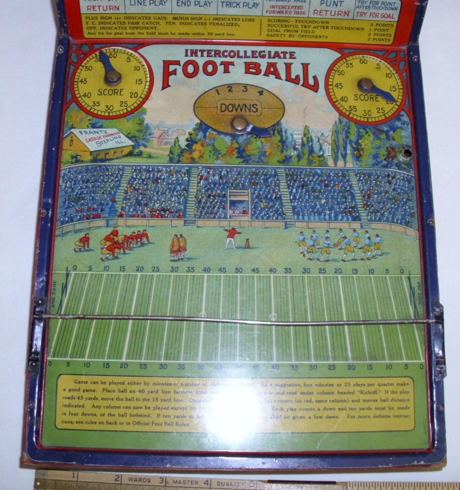 FRANTZ INTERCOLLEGIATE FOOTBALL TIN GAME 1925