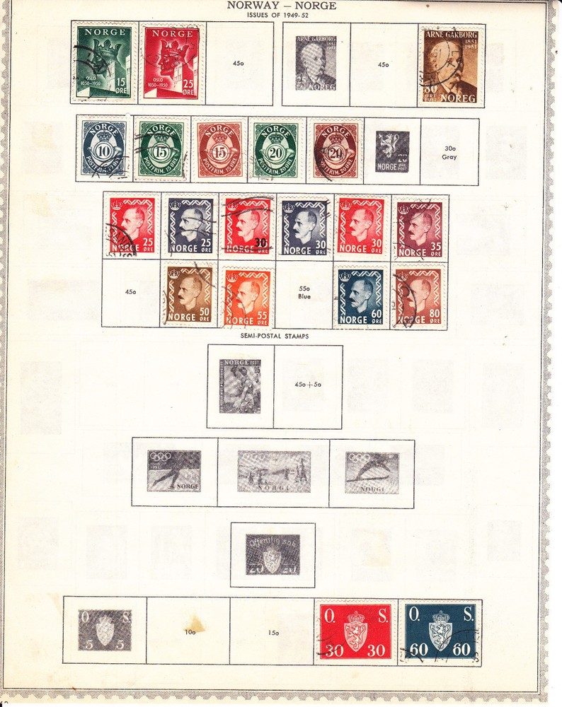 Norway Stamps on pages