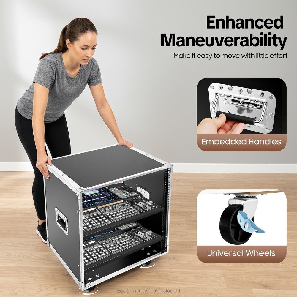 12U Rolling Network Server Data Cabinet Rack Equipment Rack Cabinet - 21" Deep