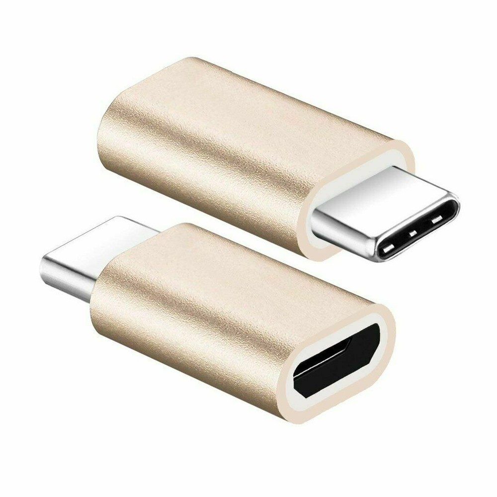 2 Pack Micro USB to Type C Adapter Converter Micro-B to USB-C Connector USA