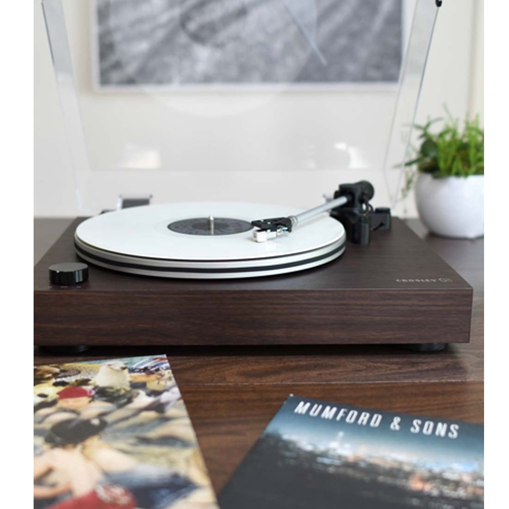 Crosley C8A-WA Modern Walnut Turntable Record Player 2 Speed