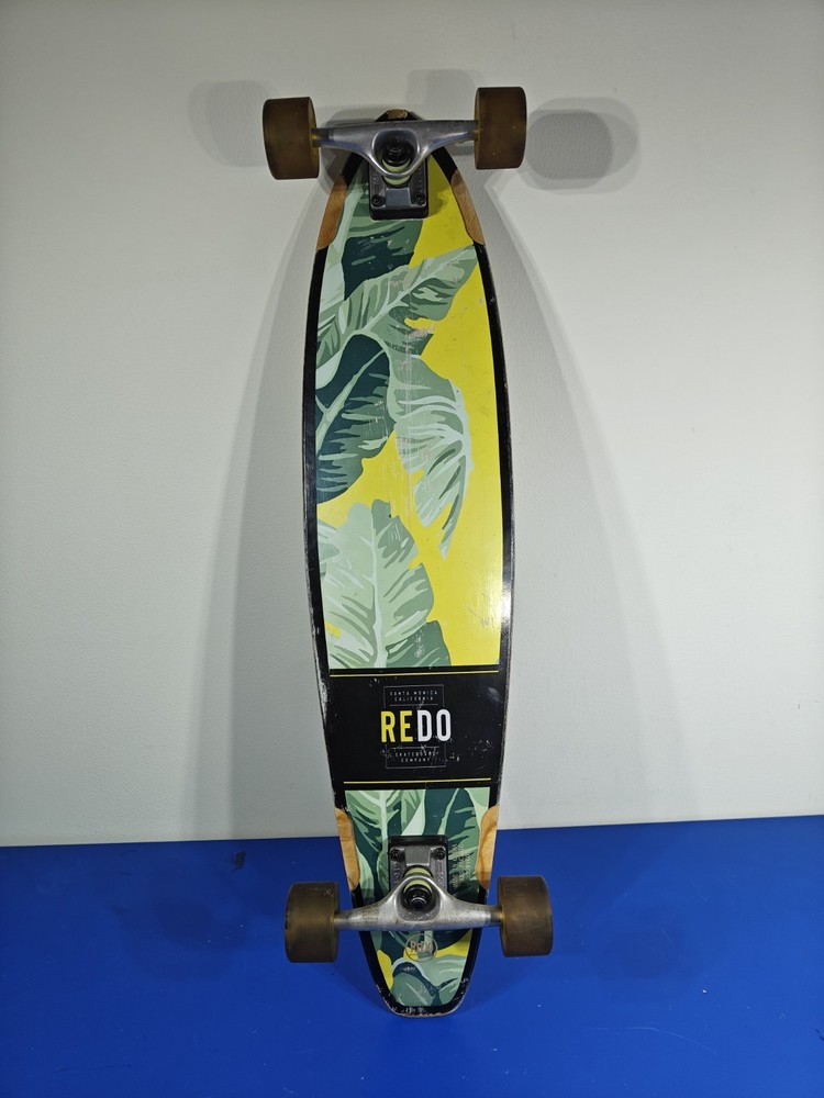 Redo Tropical Longboard Skateboard with Leaf Design