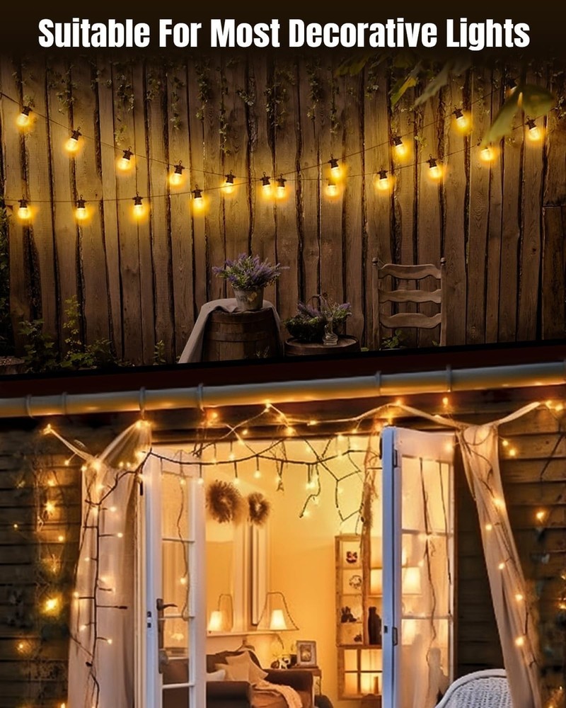 Versatile 20 Pack Clear Light Clips for Outdoor Decor - Waterproof & Durable