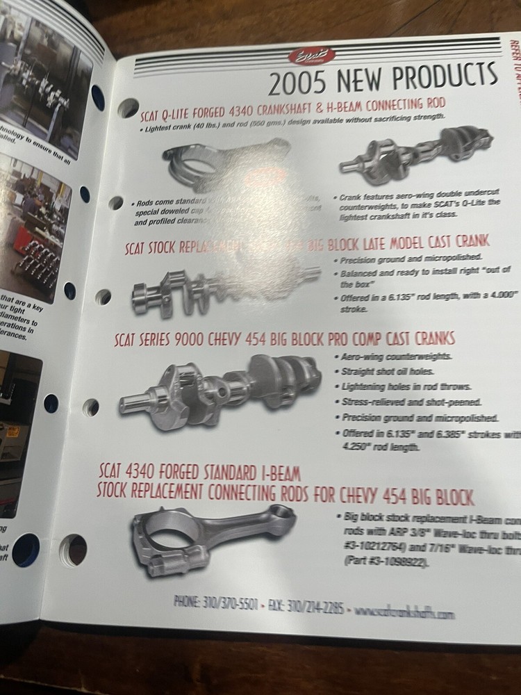 Scat Hight Performance Crankshaft Book/Catalog 2005