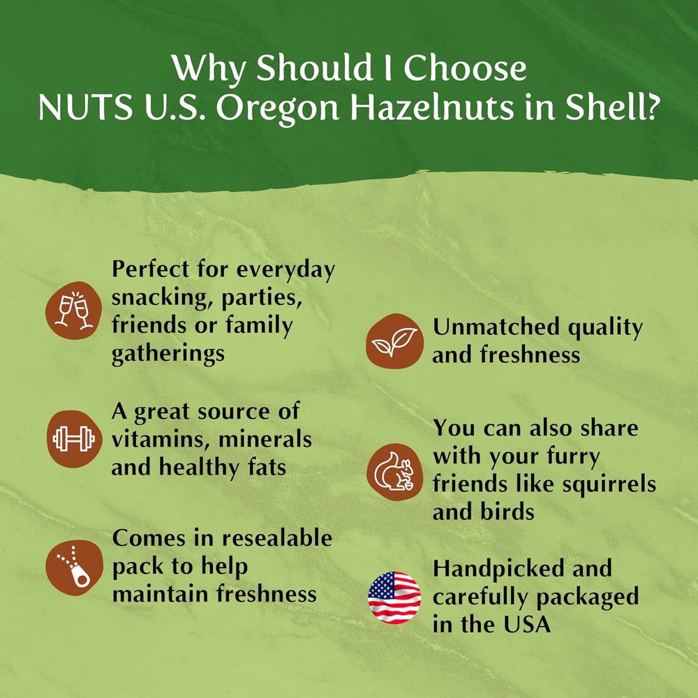 Oregon Hazelnuts in Shell Whole Raw Unsalted