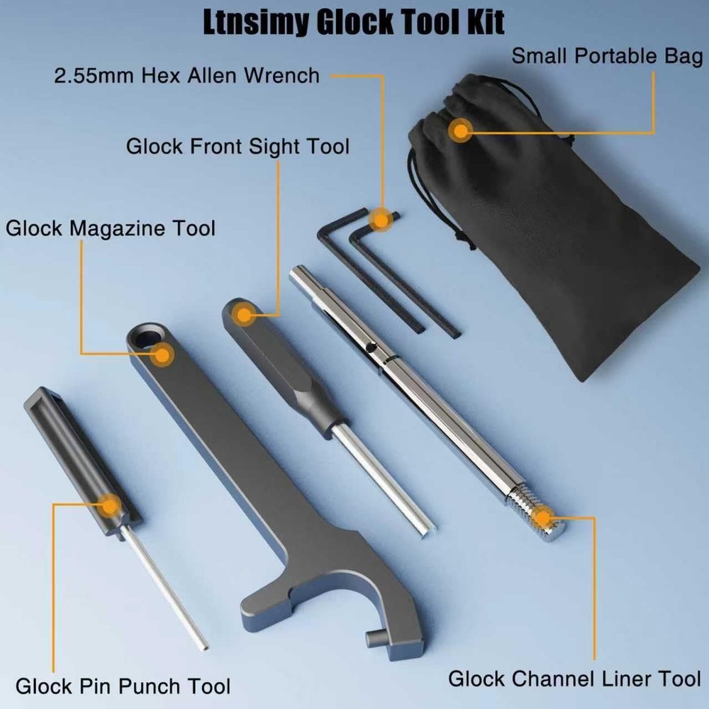 Tool Kit for Pistols with Storage Bag Front Sight Disassembly Tool
