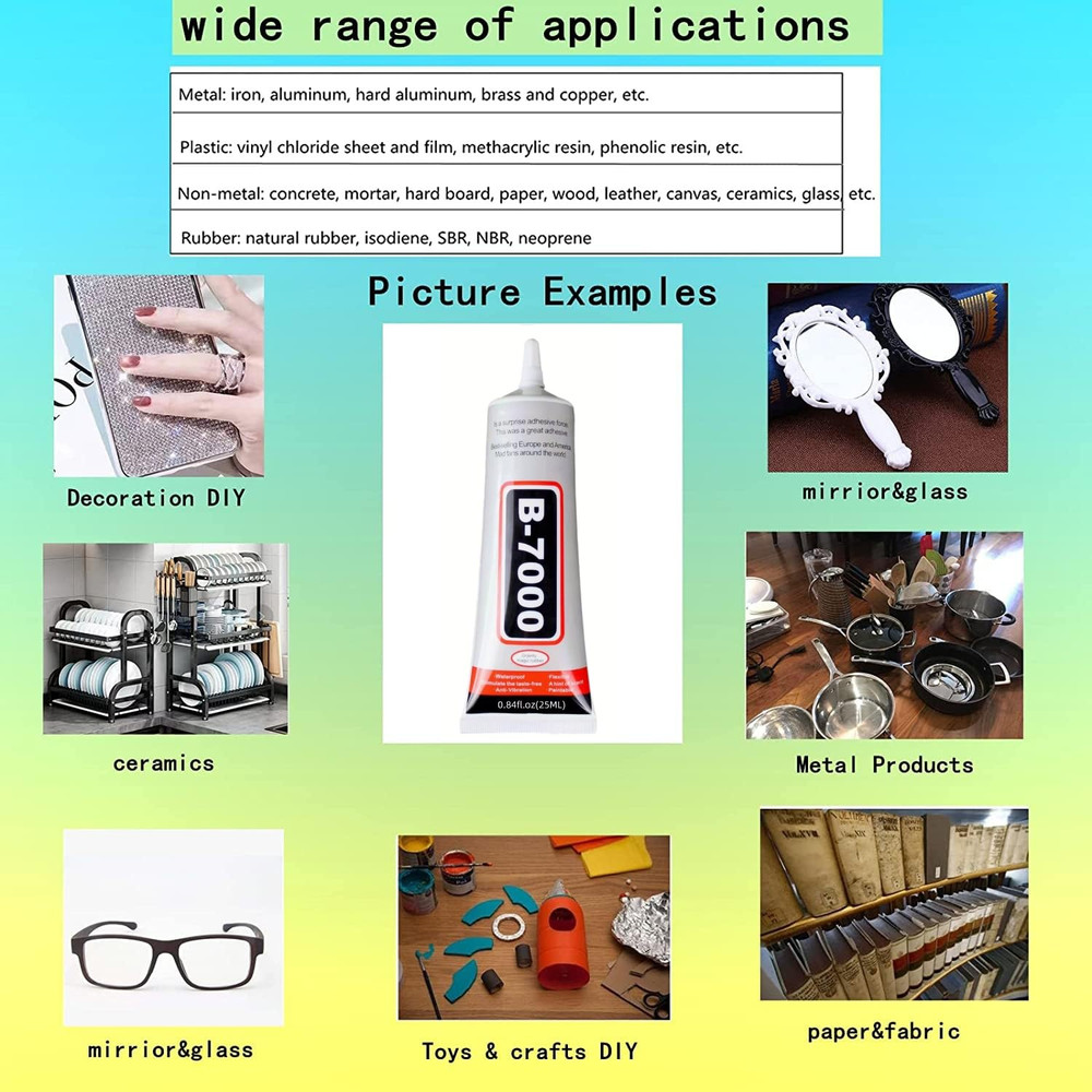 B-7000 Adhesive Multi-Function Glues,Super Glue Suitable, 1 Pack (25Ml*2)