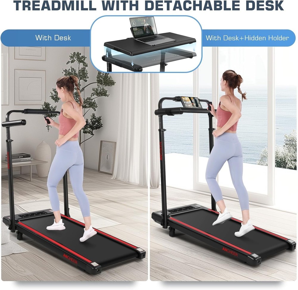 Foldable Under Desk Treadmill for Home Use, Remote-Controlled with LED Display#