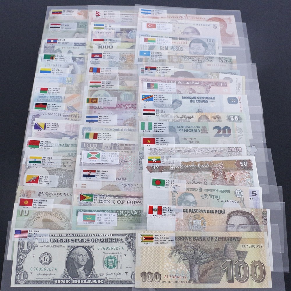 Lots 100 Different Paper 50 Countries World Banknotes Collection UNC