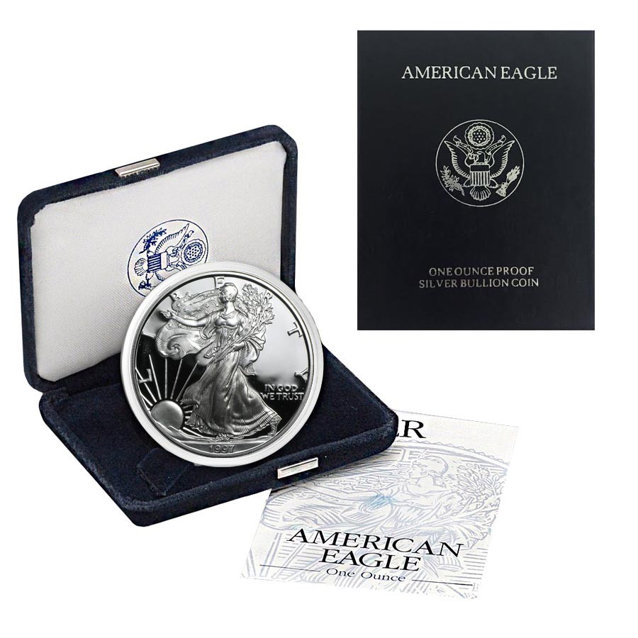 1997 P Proof Silver Eagle w/Box & COA ~ PRISTINE ~