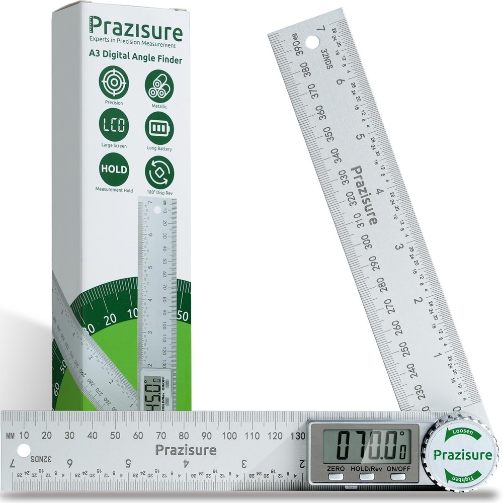 Digital Angle Finder Protractor - 7" Precision Measuring Tool for Woodworking, D