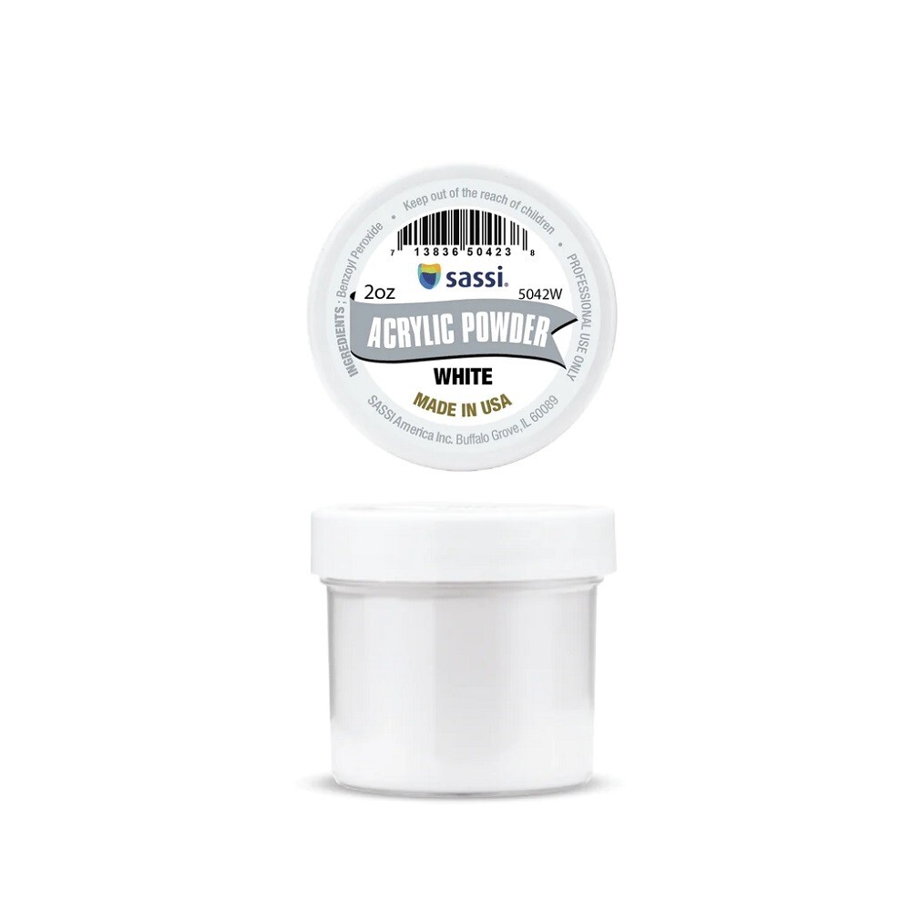 Sassi Dip & Acrylic BASIC Powder White 2oz #5042W