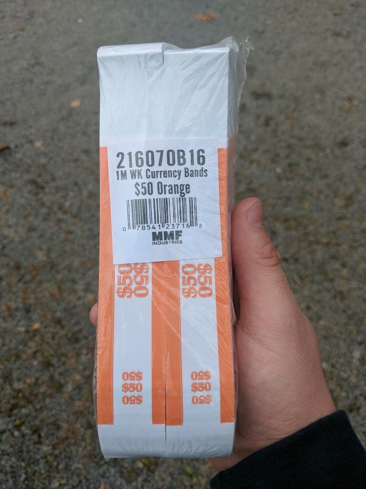 $50 orange money bands 1000 pack