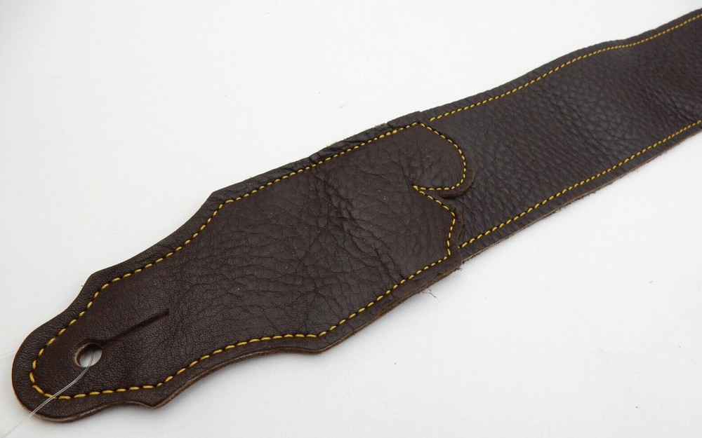 FRANKLIN CHOCOLATE BROWN LEATHER GUITAR STRAP WITH TAG, FS-CHG 2.5"