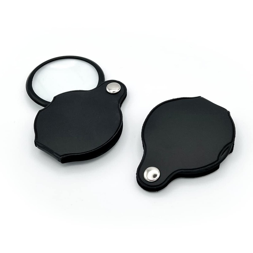 Folding Pocket Magnifying Glass 2 PCS Compact Lens Handheld Reading Aid