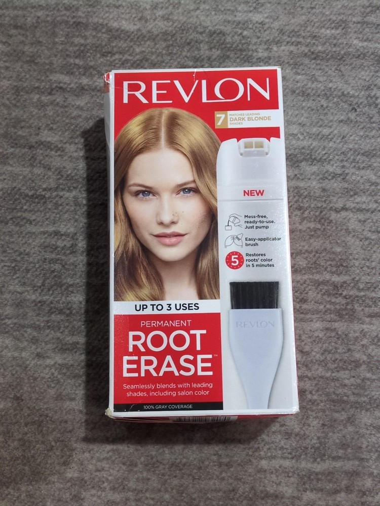 REVLON ROOT ERASE Permanent 7 DARK BLONDE 100% Grey Coverage Discontinued