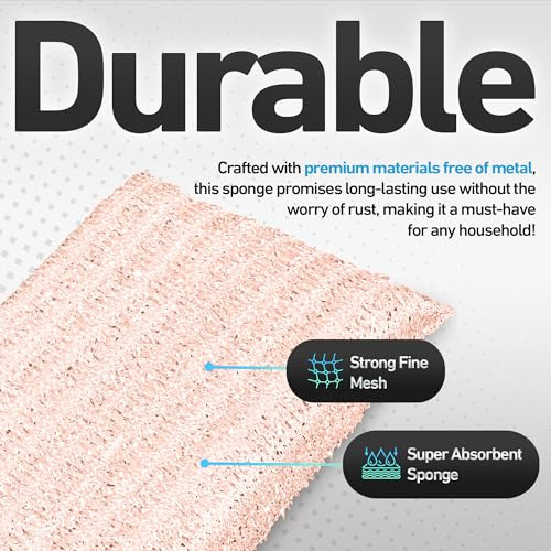 6-Pack Kitchen Scrubbing Sponges, Durable Non Scratch Heavy Duty Multi-Surface