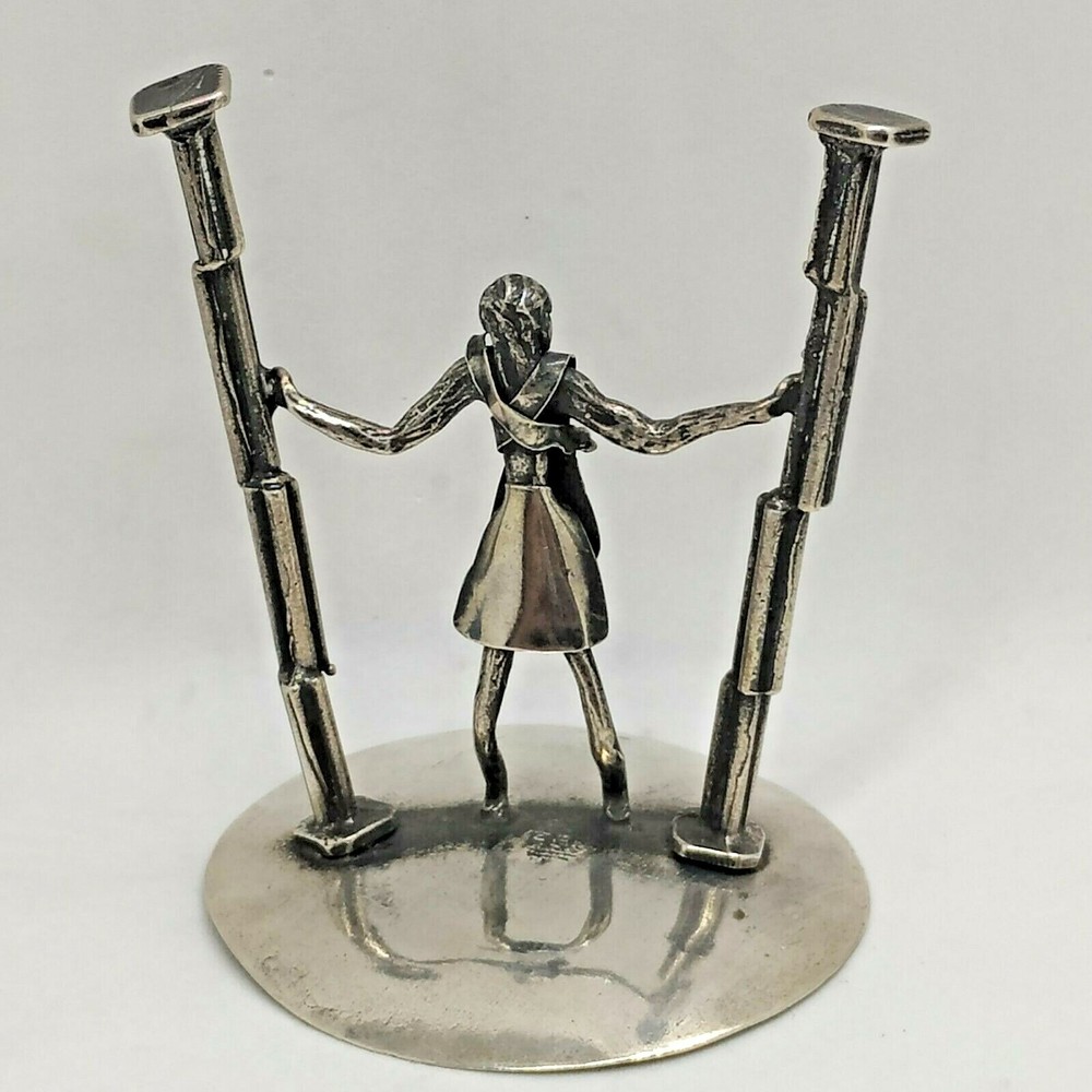 MINIATURE STATUE "SAMSON & PILLARS" HANDMADE SILVER MINIATURE FIGURINE