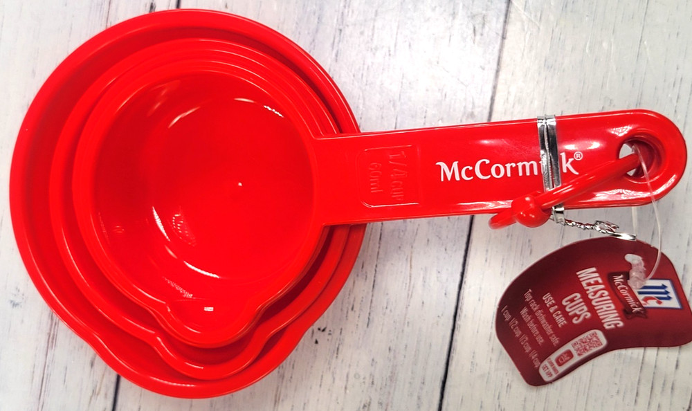 McCormick Spices Measuring Cup & Spoon Set, Plastic, Red