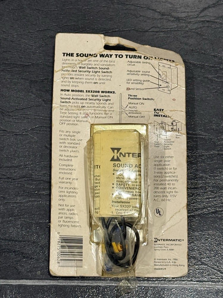 NEW Intermatic Sound Activated Security Light Wall Switch SX320B NOS