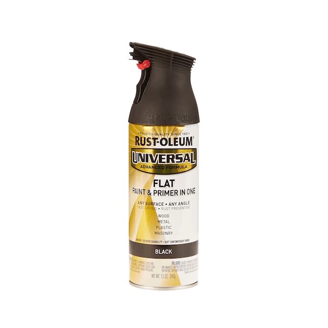 Rust-Oleum 245198, 12 Oz, Flat Black Universal All Surface Spray Paint