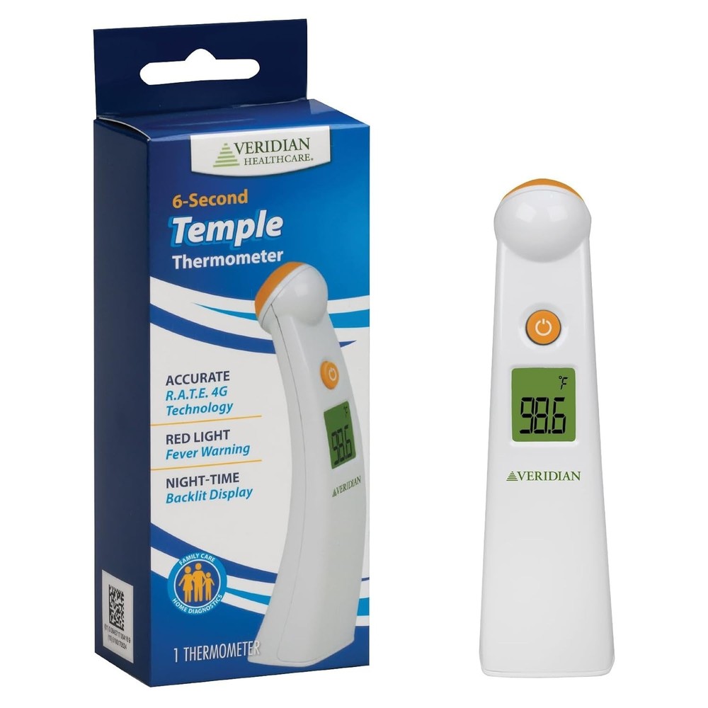 Veridian Temporal Thermometer, Temple Touch Sensor 6 Second