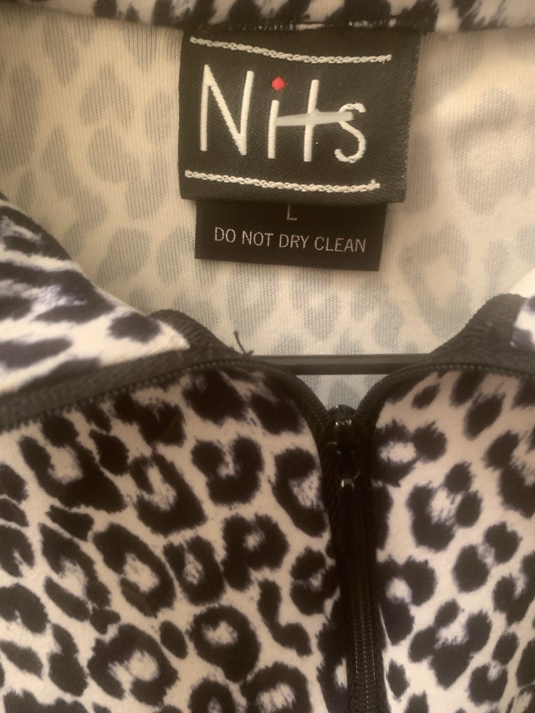 Nils Base Layers 2 NWT, NWOT Black White Leopard Stretch