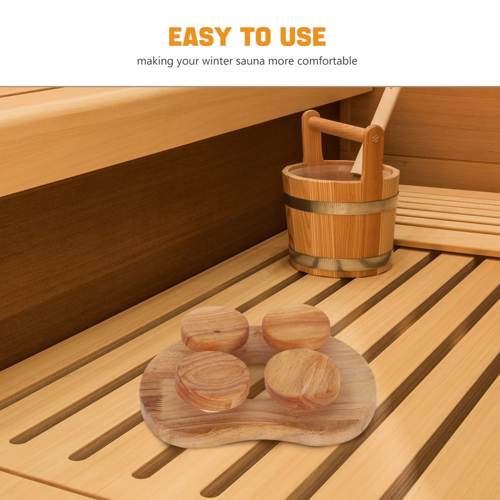 Sauna Back Support Pillow - Wood Backrest With Rotatable Disc For Steam Room