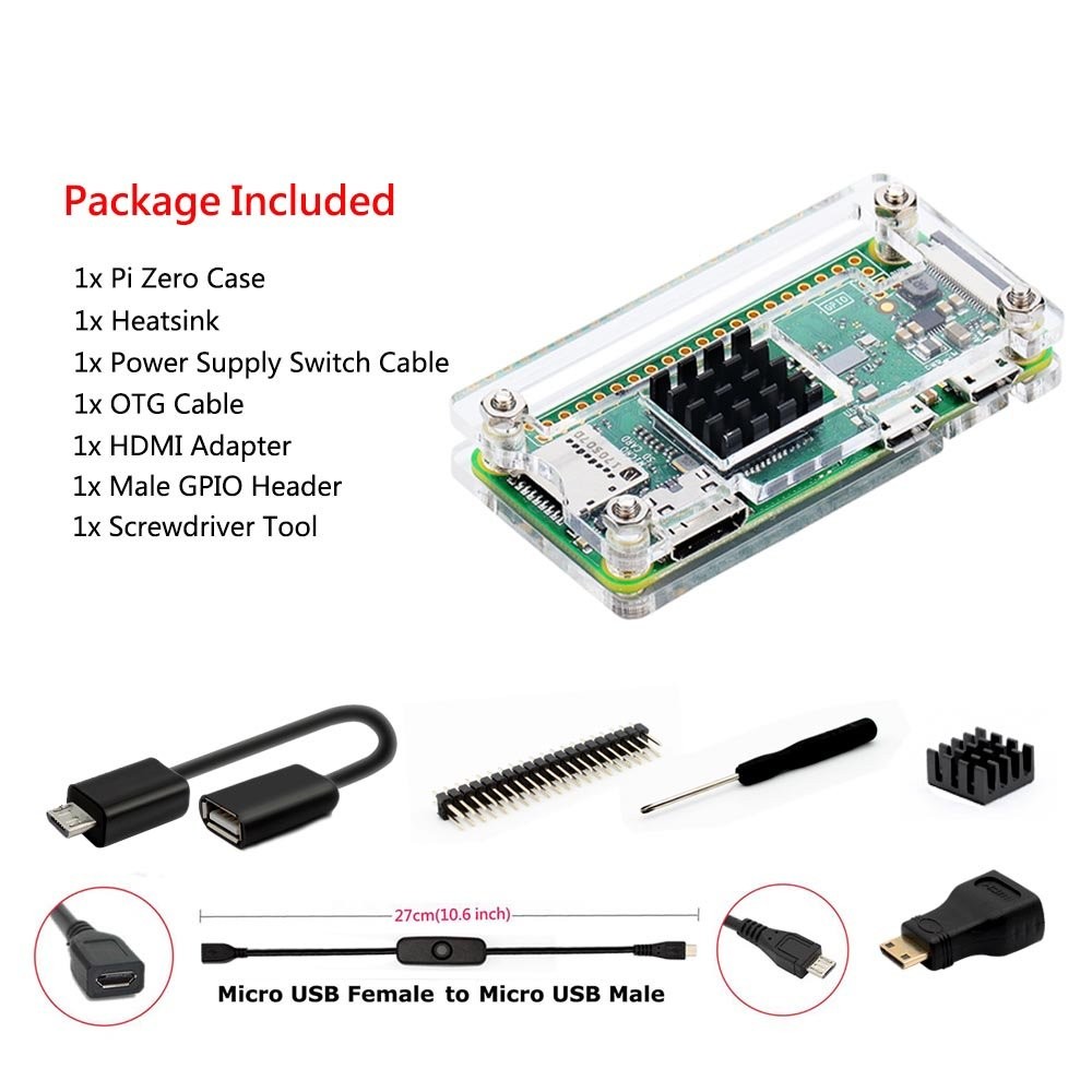 iUniker Raspberry Pi Zero Case, Case for 2 w, with Clear