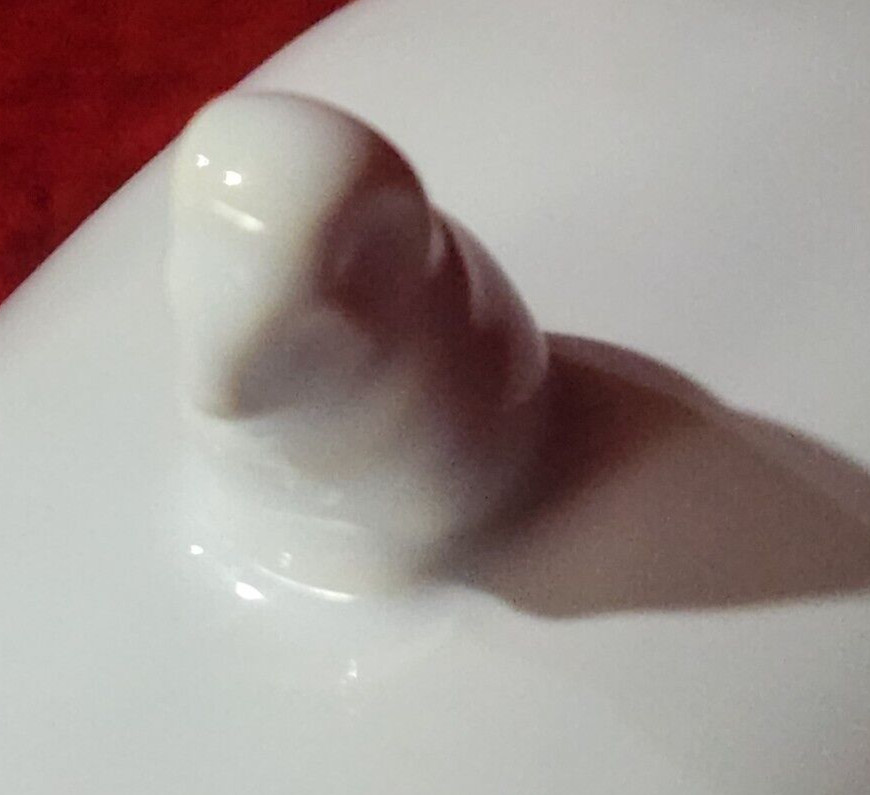 Canton Ware White Elephant Butter Dish w/ Mouse on Back Made in England