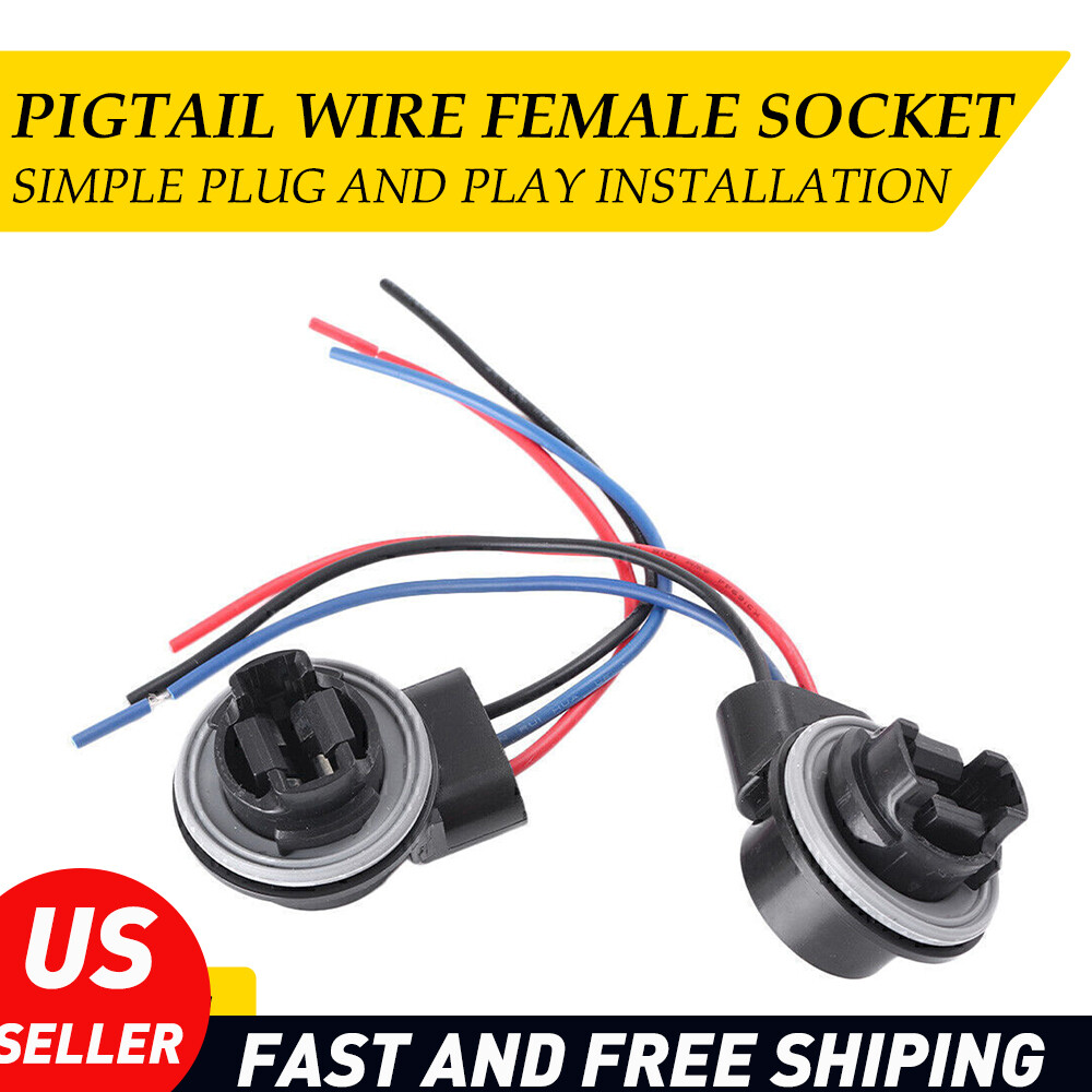 Turn Signal Brake Tail Light Wire for Harness Socket RAM 2019 3157 Bulb Base