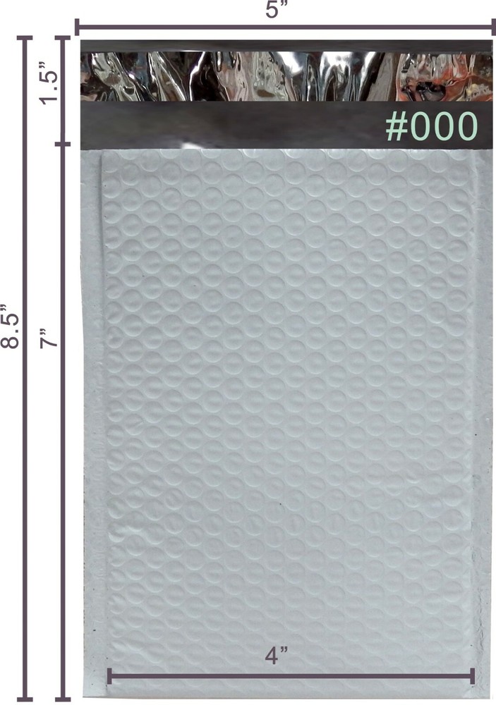 SuperPackage® 1000 #000 4 X 7 Poly Bubble Mailers Padded Envelopes 1000PB#000