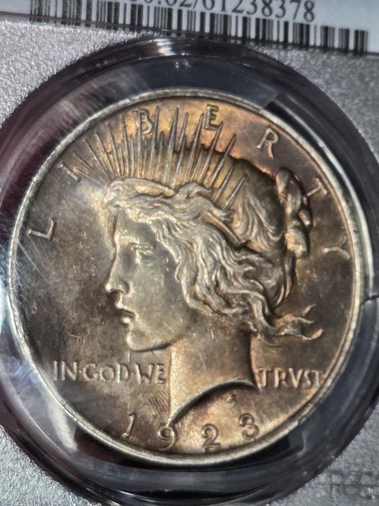 1923 $1 Peace Dollar PCGS MS62 Toned