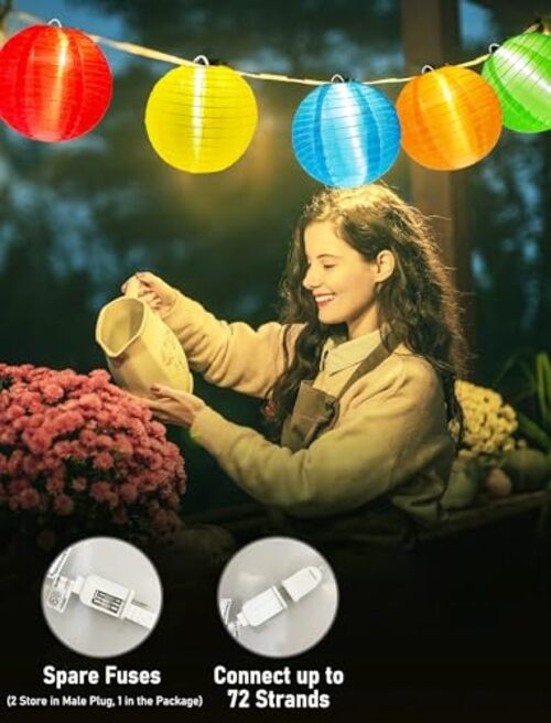 G40 LED Outdoor Lantern String Lights, 27.5FT Patio String Lights Multicolor