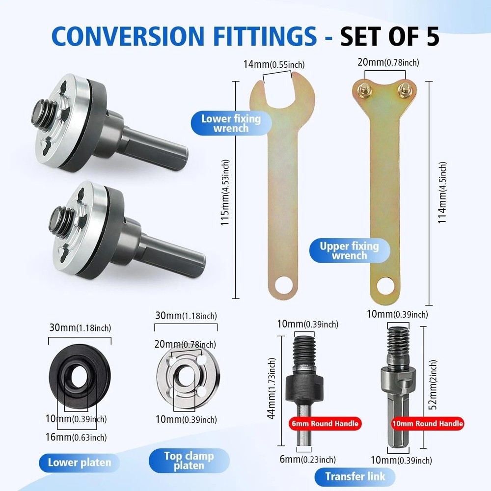 10pc Conversion Angle Grinding Adapter Connecting Rod Kit for Electric Drill,...