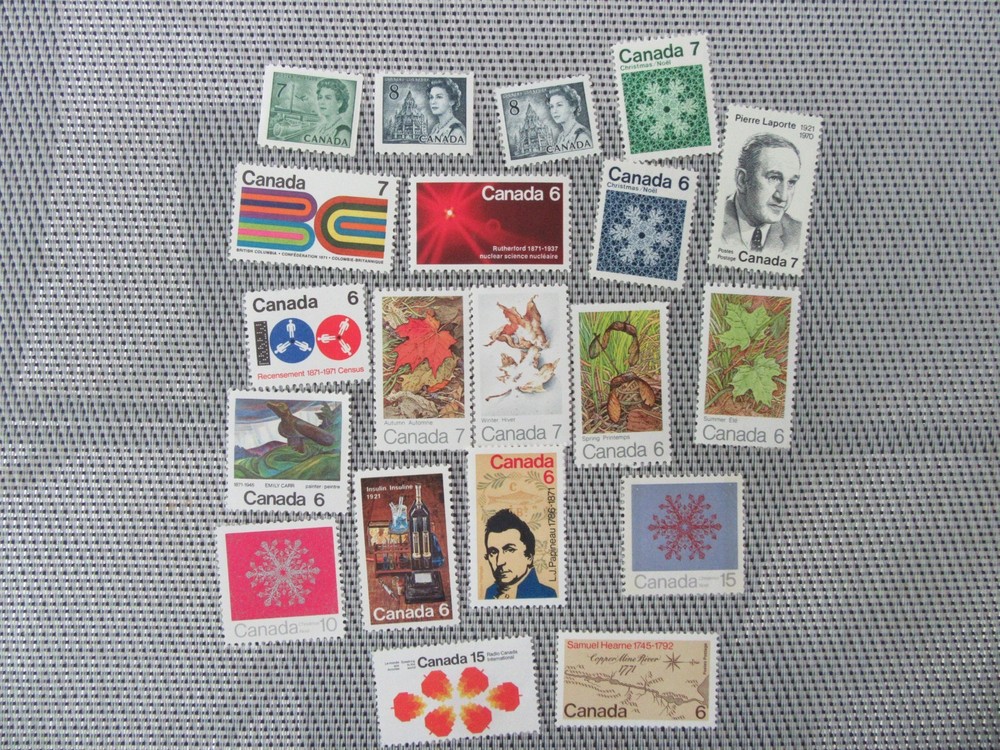 Canada Stamps, 1971 Set collection, 20 different Mint NH