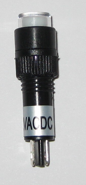 Panel Mount Round Mini LED 8 mm 12 V AC / DC Indicator - White - Plastic Case