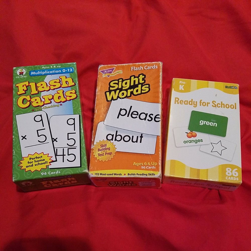 Trend Sight Words Flash Cards - Multiplication Cards - Ready for School Pre-K Cd