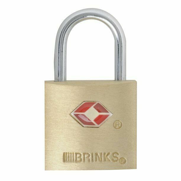 BRINKS TSA SOLID BRASS TRAVEL PADLOCK 4 PACK *DISTRESSED PKG