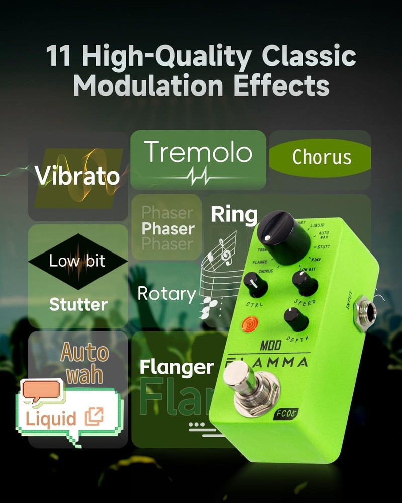 Versatile FC05 Mini Modulation Pedal with 11 Effects for Dynamic Performances