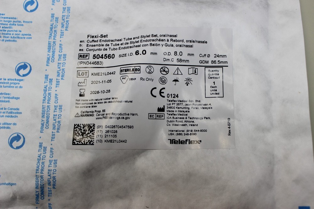 RUSCH Endotracheal Tube & Style Set