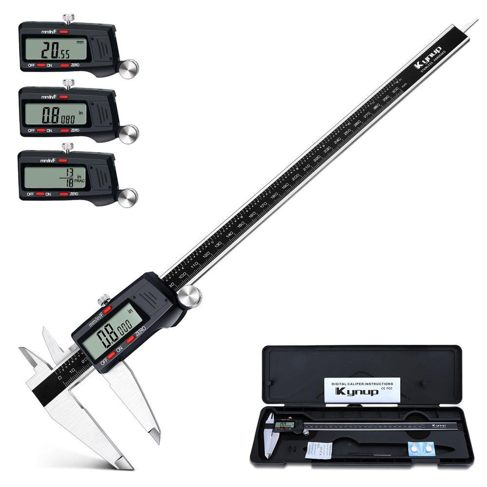 Micrometer Caliper Tool, 12Inch Digital Caliper, Vernier Caliper with Stainle...