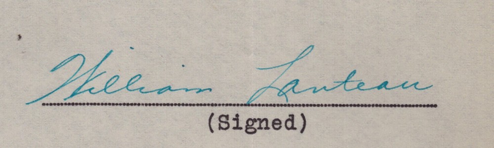 WILLIAM LANTEAU - AUTOGRAPH RESUME SIGNED
