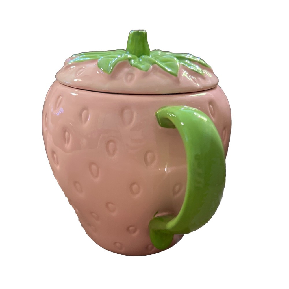 NEW Lang Pink Strawberry Teapot Hand Painted