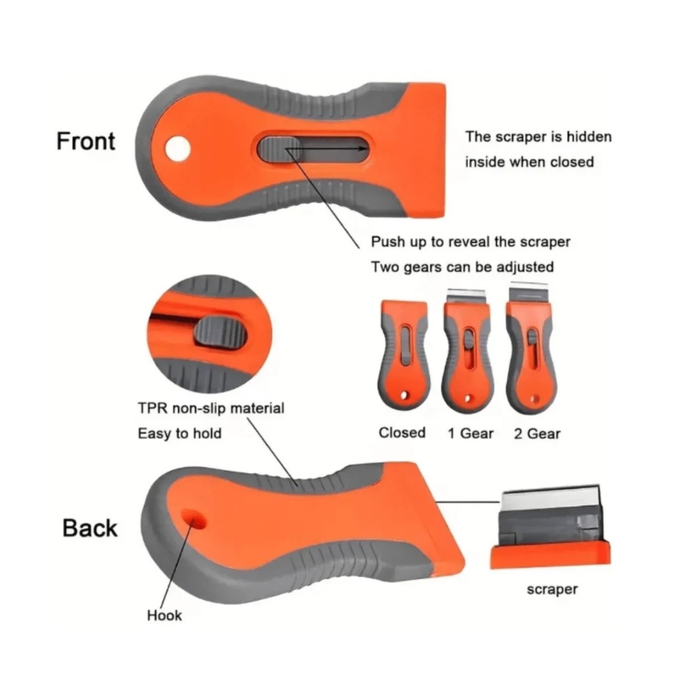 Razor Scraper Tools with 10 Blades Multipurpose Removal Two Tone Cleaning Tools